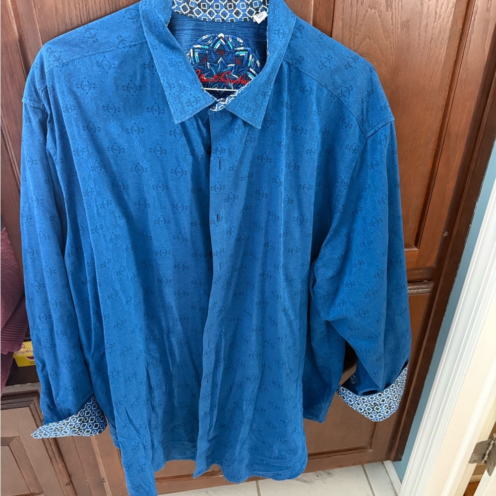 Robert Graham Blue Long Sleeve Button-Up Shirt 3x